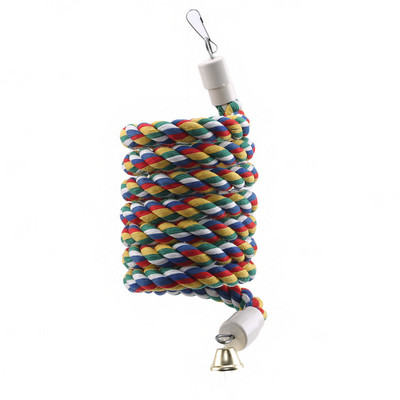 Paukščių ešerių žaislas spiralinis medvilninis virvelis kramtomasis baras Papūga sūpynės laipiojimo stovintys žaislai su varpeliu paukščių reikmenys papūgoms laipiojimo žaislai
