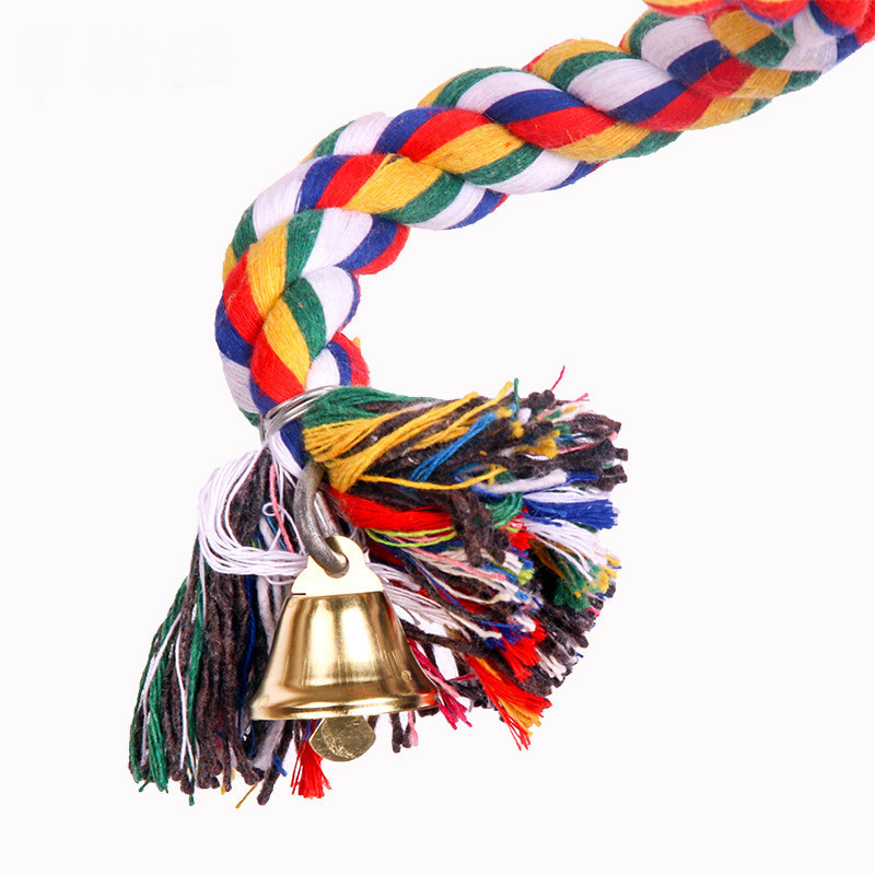 Paukščių ešerių žaislas spiralinis medvilninis virvelis kramtomasis baras Papūga sūpynės laipiojimo stovintys žaislai su varpeliu paukščių reikmenys papūgoms laipiojimo žaislai