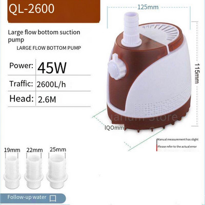 15W/25W/45W/60W/85W 1200-4200L/H Pompă de apă submersibilă 220-240V Acvariu Pești Bazin Bazin rezervor Marin Control temperaturii Curățare