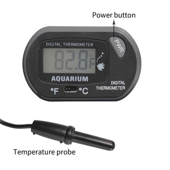 Цифров LCD аквариумен термометър Водоустойчив сензор за аквариум със сонда Температурен сензор Измервателен инструмент с вендуза