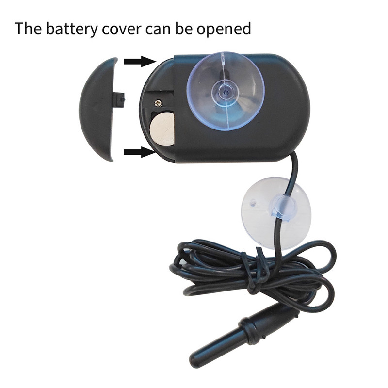 Digitālais LCD akvārija termometrs ūdensizturīgs zivju tvertnes sensors ar zondes temperatūras sensora mērīšanas rīku ar piesūcekni