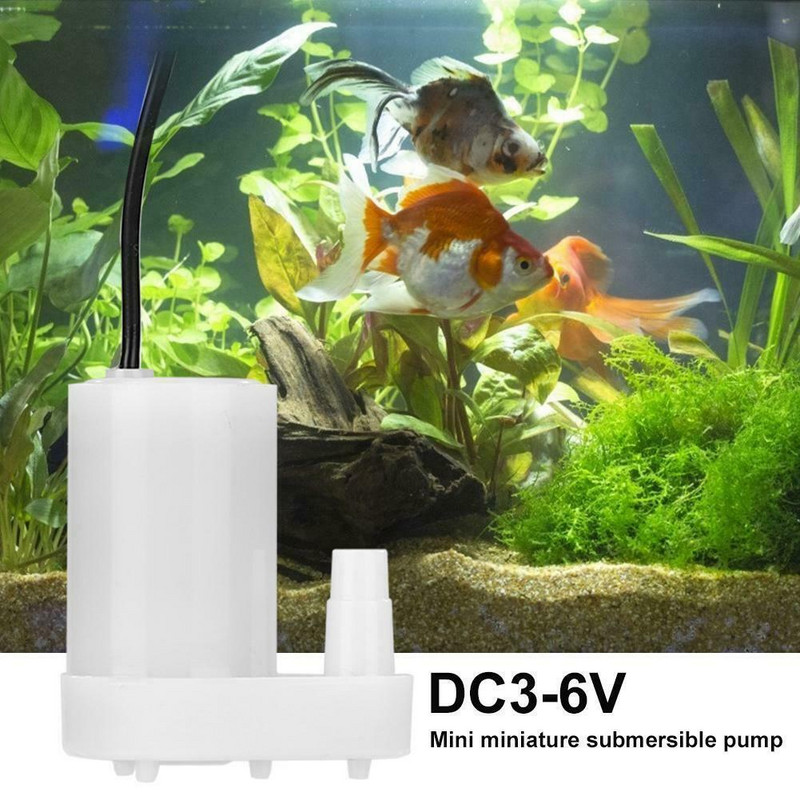 Mini veepump harjadeta vaikne DC3V5V6V päikeseenergia laadija alalisvoolu laadimisveepump 80-100 l/h amfiib akvaariumi pump