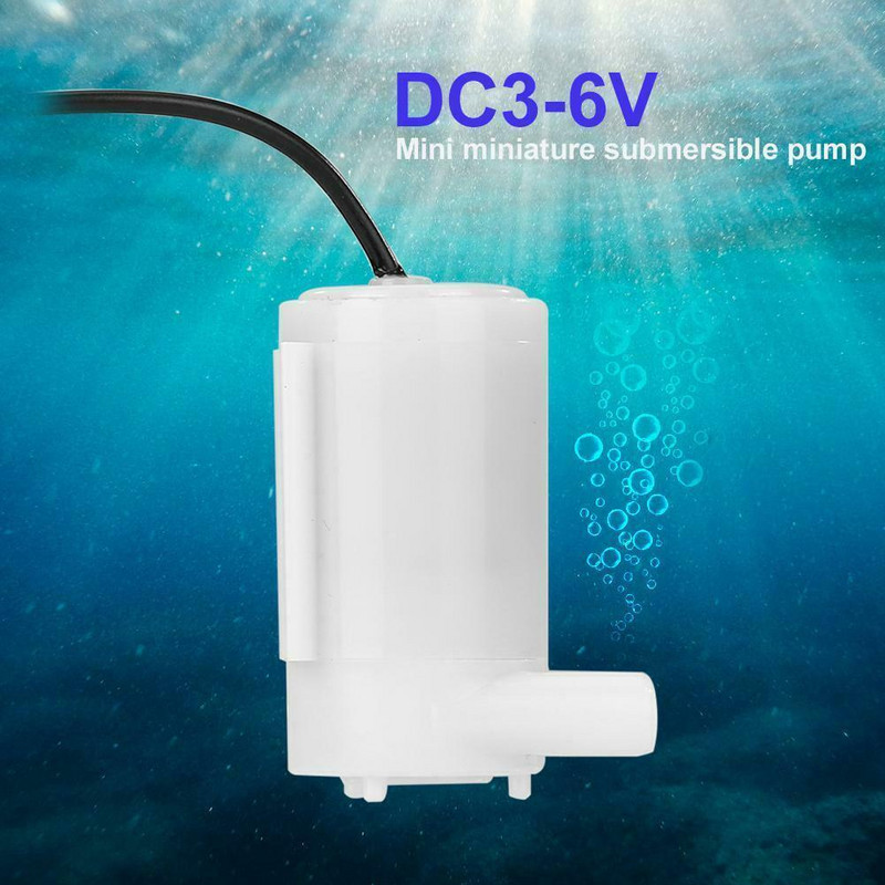 Mini veepump harjadeta vaikne DC3V5V6V päikeseenergia laadija alalisvoolu laadimisveepump 80-100 l/h amfiib akvaariumi pump