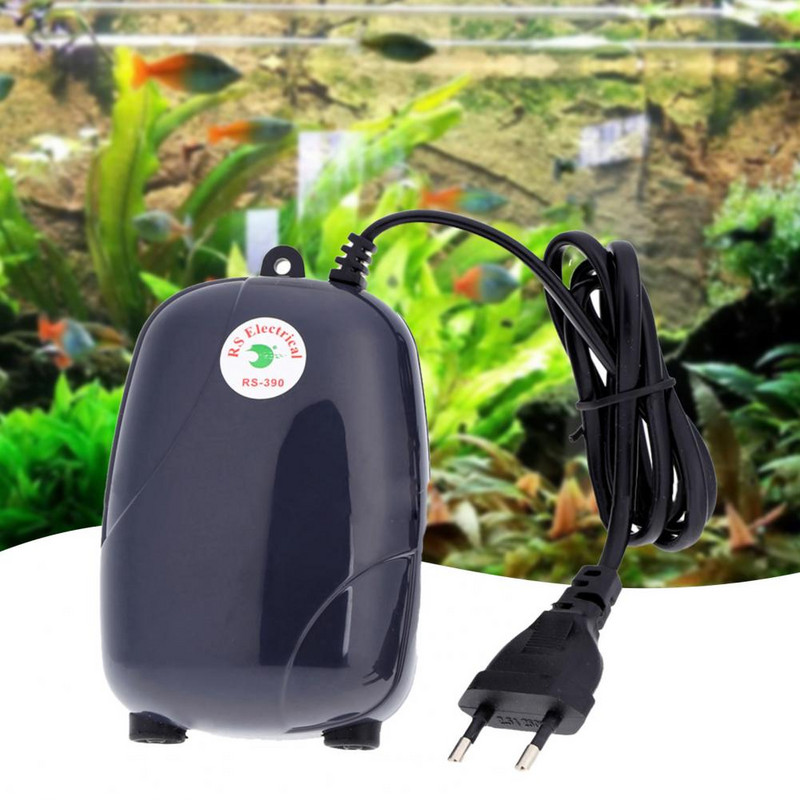 Kompakts zivju tvertnes skābekļa ģenerators maza izmēra akvārija gaisa sūknis daudzfunkcionāls universāls gaisa burbuļu aerators zivju tvertnes gaisa sūknis