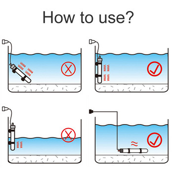Нагревателен прът за аквариум Неръждаема стомана 50 ~ 500 W Регулируем 17-35 градуса по Целзий за контрол на температурата Затопляне на вода за аквариум