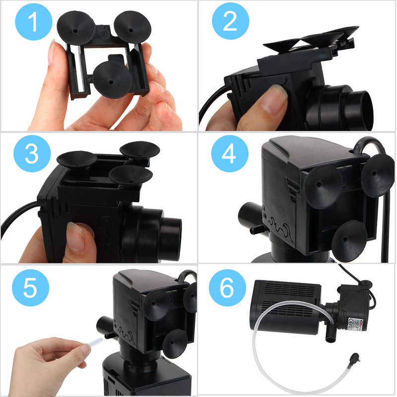 Vodena pumpa za akvarijum Unutarnji filtar Ultra-tiha snažna pumpa za filtar za akvarij 3 u 1 za filtraciju akvarija 12W 18W 25W 35W