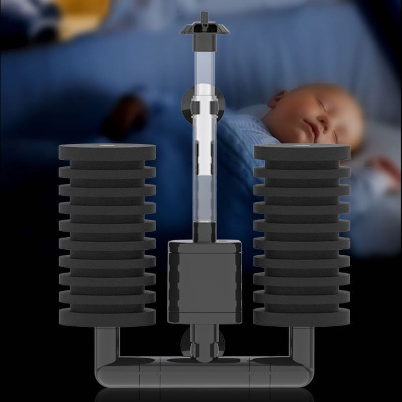 Q1JA Aquarium Υποβρύχια Αντλία Φιλτραρίσματος Διπλή βιοχημική αντλία αέρα δεξαμενής ψαριών σφουγγάρι