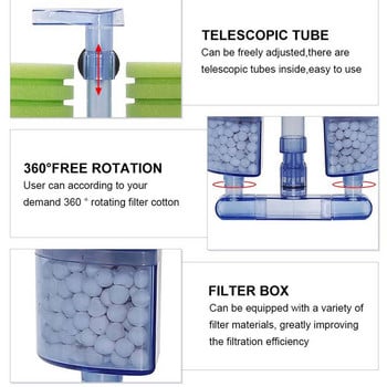 Филтър за аквариум, ултра тих аквариум Биохимичен гъбен филтър Fish Tank Въздушна помпа Betta Fry Аквариум Fish Tank Water Fall Double Fall