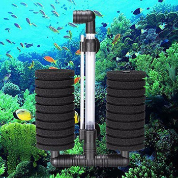 Nicrew Fish Tank Въздушна помпа Скимер Аксесоари за филтър за аквариумни риби Практичен аквариум Биохимичен гъбен филтър Продукти за домашни любимци