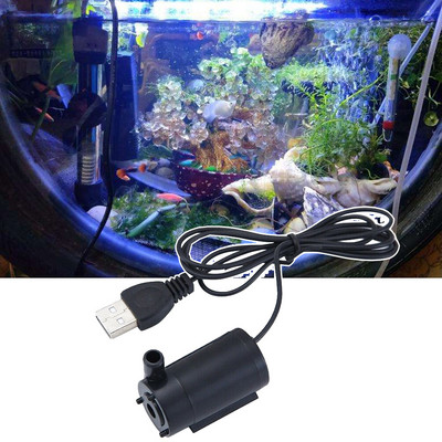 Мини водна помпа Mute потопяема USB 5V 1M кабел нискошумна градина домашен фонтан инструмент Направи си комплект аксесоари за аквариумни рибки