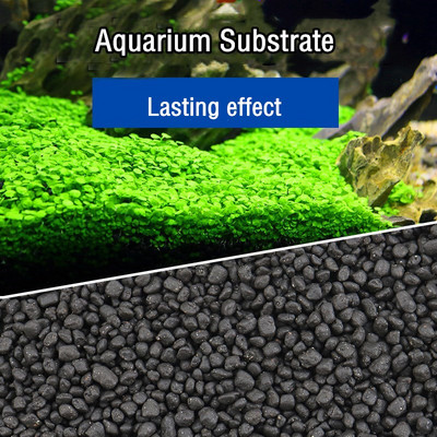 500g Aquarium Soil Substrate Fertilizer Black Clay Gravel for Natural Planted Aquarium Freshwater Fish Tank Porous Substrate