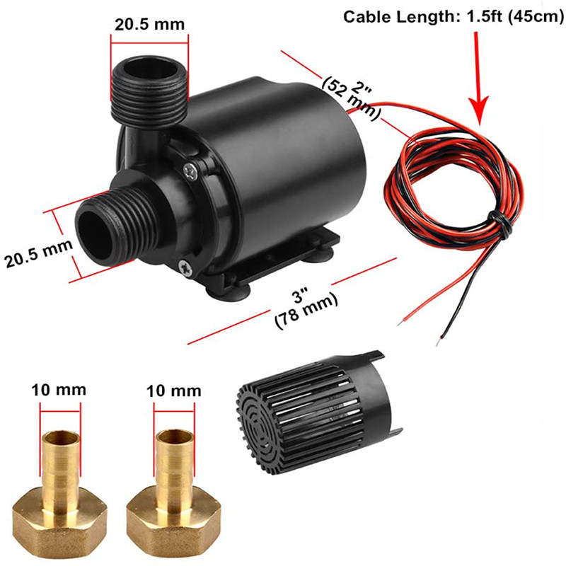 800L/H 5m DC12V bešepetė vandens siurblys Mini vandens aušinimo cirkuliacinis siurblys fontanas vandens siurblys akvariumai kompiuterių aušinimo sistemos