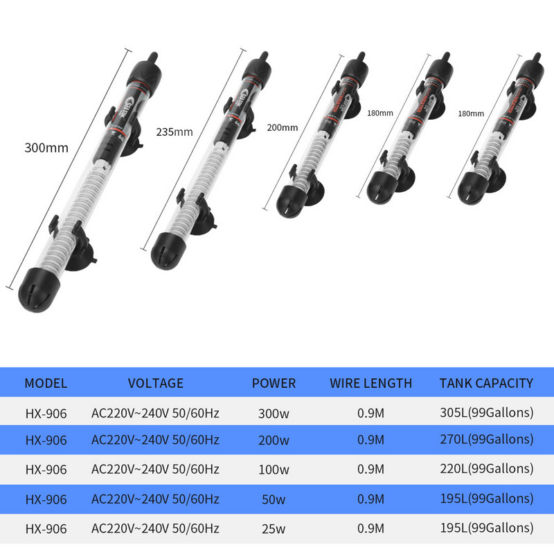 Υποβρύχιος θερμαντήρας ενυδρείου Turtle Fish Tank Ρυθμιζόμενη ράβδος θέρμανσης νερού Σταθερός έλεγχος θερμοκρασίας για θερμοστάτη Aquario