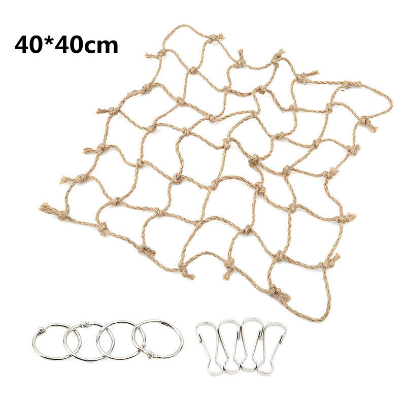 40*40cm Mreža za penjanje za papige Igračka za ptice Mreža za ljuljanje Konop za ptice Mreža za viseću mrežu s kukom Viseća ptica Penjačka igračka za grickanje