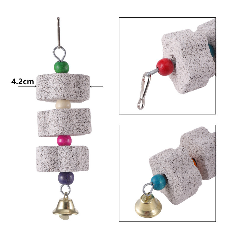 Πουλιά Parrot Grinding Stone Pet Supplies Minerals Παιχνίδι μάσησης 9,5cm έως 22cm Αξεσουάρ Κλουβιού Παπαγάλου Κρεμαστό κορδόνι 1τεμ