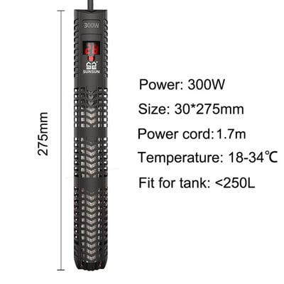 NICREW SUNSUN Încălzitor submersibil pentru acvariu, rezervor de pește, afișaj LCD, reglabil digital, tijă de încălzire a apei, temperatură constantă automată