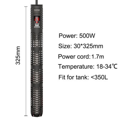 NICREW SUNSUN Încălzitor submersibil pentru acvariu, rezervor de pește, afișaj LCD, reglabil digital, tijă de încălzire a apei, temperatură constantă automată