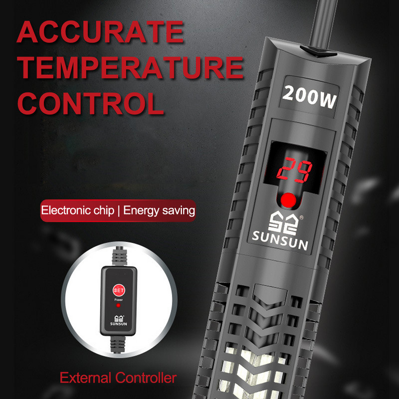 NICREW SUNSUN Încălzitor submersibil pentru acvariu, rezervor de pește, afișaj LCD, reglabil digital, tijă de încălzire a apei, temperatură constantă automată