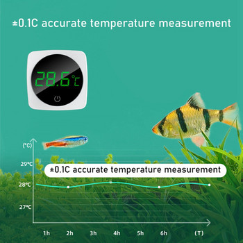 LCD термометър за аквариум Многофункционален 3D цифров електронен измервател на температурата на аквариума Електронен термометър Кутия за влечуги