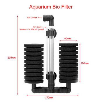 Φίλτρο ενυδρείου για αντλία αέρα δεξαμενής ψαριών ενυδρείου Skimmer Biochemical Sponge Filter Aquarium Bio Filter Filtro Aquario Practical