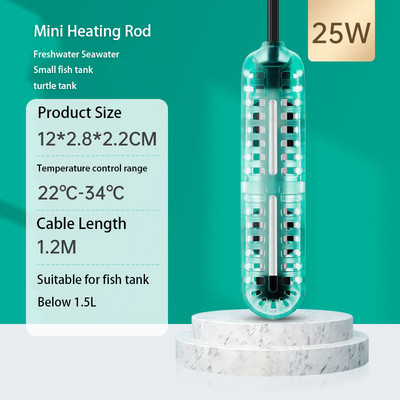 Cea mai nouă tijă de încălzire pentru acvariu, control constant al temperaturii, rezervor de pește, mini încălzitor submersibil 25W/50W/75W