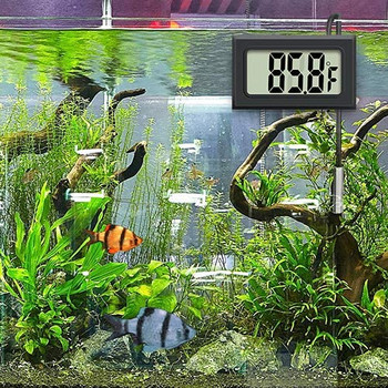 Аквариум Електронен термометър Цифров LCD дисплей Термометър за вода Габарит за температура на сондата Риба Гледане на домашни любимци Инструмент за декорация
