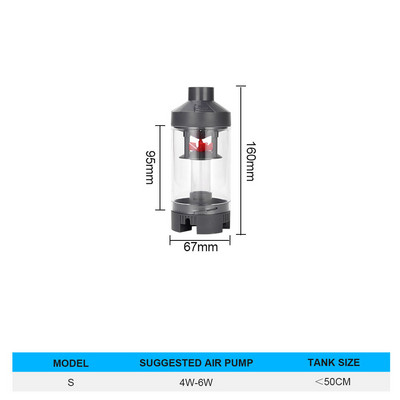 Τουαλέτα ψαριών Συλλέκτης κοπριάς ψαριών Δεξαμενή ψαριών Διαφανές αυτόματο φίλτρο καθαρισμού με χρήση αντλίας αέρα