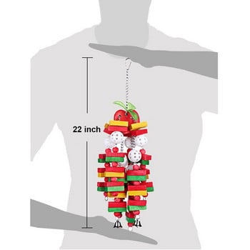 1 бр. Играчки за папагал за домашни любимци Дървени издръжливи играчки за дъвчене на птици Големи цветни играчки за папагал Ара Играчка за люлка за домашни любимци Аксесоари за домашни любимци