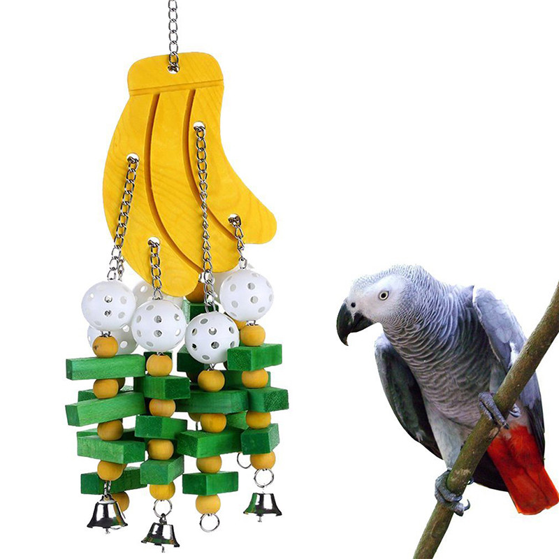 1 buc. Jucării pentru papagali pentru animale de companie, din lemn, durabile, pentru a mesteca păsări, jucării mari, colorate, pentru papagal, macaw, leagăn de pasăre, accesorii pentru animale de companie