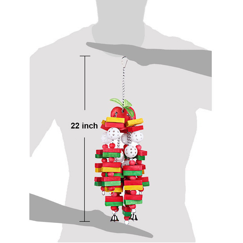 1 buc. Jucării pentru papagali pentru animale de companie, din lemn, durabile, pentru a mesteca păsări, jucării mari, colorate, pentru papagal, macaw, leagăn de pasăre, accesorii pentru animale de companie