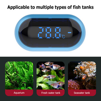 Αδιάβροχο Led Digital Aquarium Thermometer Tester Meter Fish Tank Ηλεκτρονικό θερμόμετρο Stick-on Measure Temper Meter Tools