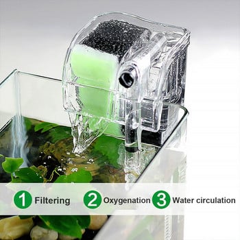 Филтър за аквариум Външен висящ тънък филтър за аквариум Водопад Потопяема кислородна филтърна помпа за аквариум