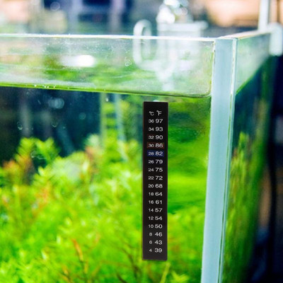 10 buc termometru acvariu scară duală pentru rezervor de pește autocolant pentru tester de temperatură a lichidului Fahrenheit, ecran digital LCD, bandă adezivă