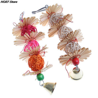 1PC Colorful Parrot Chew Strands Bite Teeth Griiding Ball Bell Attractive Bird Parakeet Toys