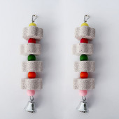 Păsări Piatră de șlefuit pentru papagal Accesorii pentru animale de companie Minerale Jucărie de mestecat 18 cm Accesorii pentru cușcă papagal Snur de agățat 1 buc