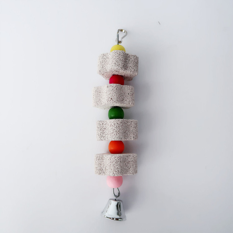 Păsări Piatră de șlefuit pentru papagal Accesorii pentru animale de companie Minerale Jucărie de mestecat 18 cm Accesorii pentru cușcă papagal Snur de agățat 1 buc