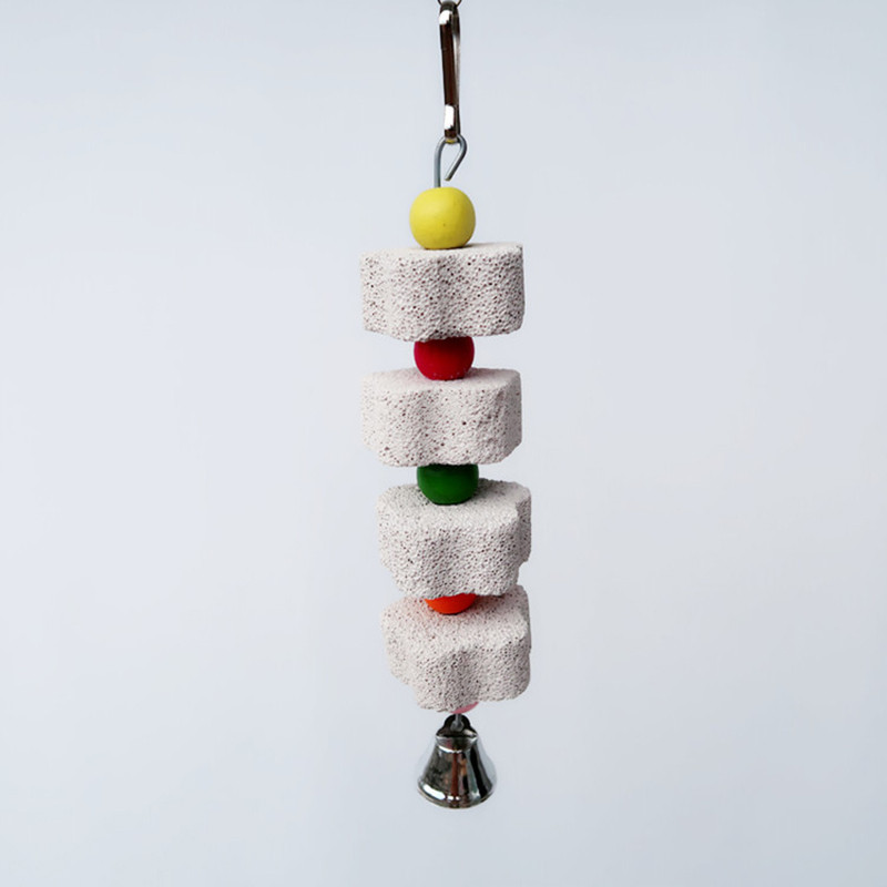 Păsări Piatră de șlefuit pentru papagal Accesorii pentru animale de companie Minerale Jucărie de mestecat 18 cm Accesorii pentru cușcă papagal Snur de agățat 1 buc