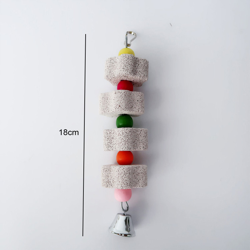 Păsări Piatră de șlefuit pentru papagal Accesorii pentru animale de companie Minerale Jucărie de mestecat 18 cm Accesorii pentru cușcă papagal Snur de agățat 1 buc
