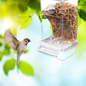 No Mess Bird Feeders Automatic Parrot Feeder Drinker Ακρυλικό δοχείο τροφής για σπόρους Αξεσουάρ κλουβιού για μικρούς και μεσαίους παπαγάλους