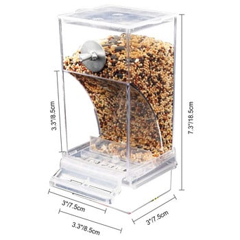 No Mess Bird Feeders Automatic Parrot Feeder Drinker Ακρυλικό δοχείο τροφής για σπόρους Αξεσουάρ κλουβιού για μικρούς και μεσαίους παπαγάλους