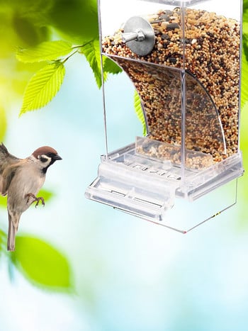 No Mess Bird Feeders Automatic Parrot Feeder Drinker Ακρυλικό δοχείο τροφής για σπόρους Αξεσουάρ κλουβιού για μικρούς και μεσαίους παπαγάλους