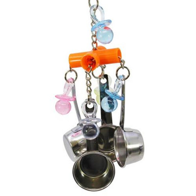 1 τεμ Bird Swing Parrot Cockatiel Κλουβί κουταλιού κρεμαστή μπουκιά αναρρίχησης Nibble Chewing Παιχνίδι κατοικίδιων Ασημένιο Πολλαπλό Μικρό Κουτάλι Διακόσμηση