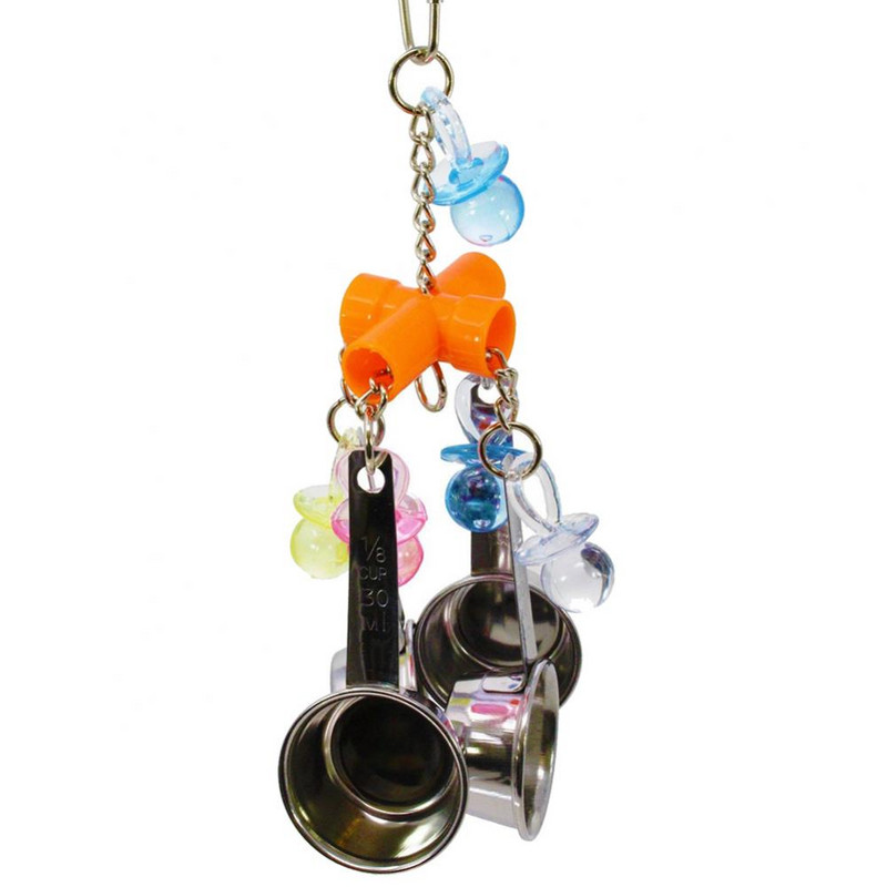 1 τεμ Bird Swing Parrot Cockatiel Κλουβί κουταλιού κρεμαστή μπουκιά αναρρίχησης Nibble Chewing Παιχνίδι κατοικίδιων Ασημένιο Πολλαπλό Μικρό Κουτάλι Διακόσμηση