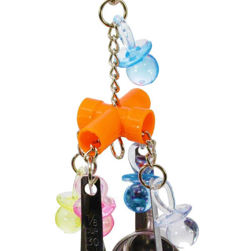 1 τεμ Bird Swing Parrot Cockatiel Κλουβί κουταλιού κρεμαστή μπουκιά αναρρίχησης Nibble Chewing Παιχνίδι κατοικίδιων Ασημένιο Πολλαπλό Μικρό Κουτάλι Διακόσμηση