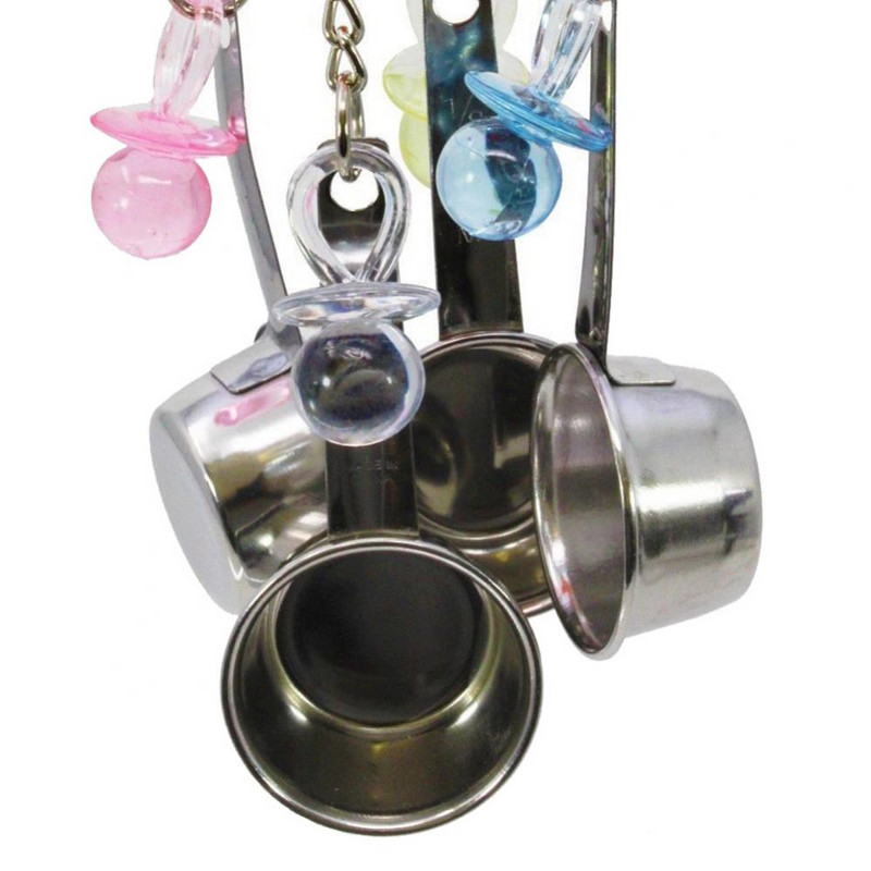 1 τεμ Bird Swing Parrot Cockatiel Κλουβί κουταλιού κρεμαστή μπουκιά αναρρίχησης Nibble Chewing Παιχνίδι κατοικίδιων Ασημένιο Πολλαπλό Μικρό Κουτάλι Διακόσμηση