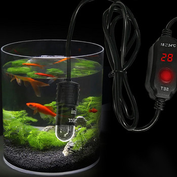 Нагревател за аквариумни рибки USB Цифров дисплей Температура на отопление Аквариум Регулируем нагревател Малък прът Контролер за рибки T7e3