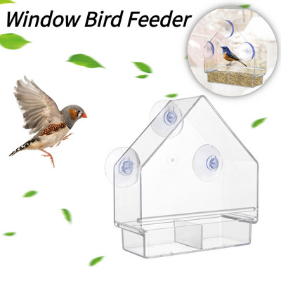 Akende lindude toitjamaja, ilmastikukindel läbipaistev iminapp õues kasutatavad linnusöötjad rippuvad linnumajad lemmikloomadele