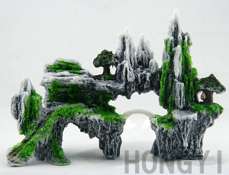 HONGYI 1-osaline akvaariumi haljastus kalapaagi kaunistamine kiviktaimla simulatsioon veetaimede esiplaanil käsitöö