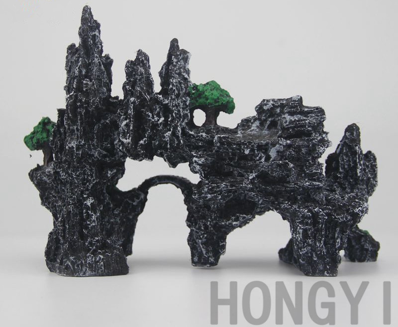 HONGYI 1-osaline akvaariumi haljastus kalapaagi kaunistamine kiviktaimla simulatsioon veetaimede esiplaanil käsitöö