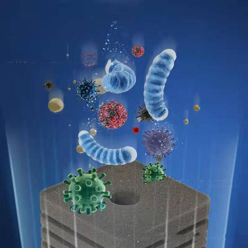 Pompă de aer cu filtru cu burete 3 în 1, echipament de purificare a apei de filtrare biochimică pentru iaz pentru acvariu